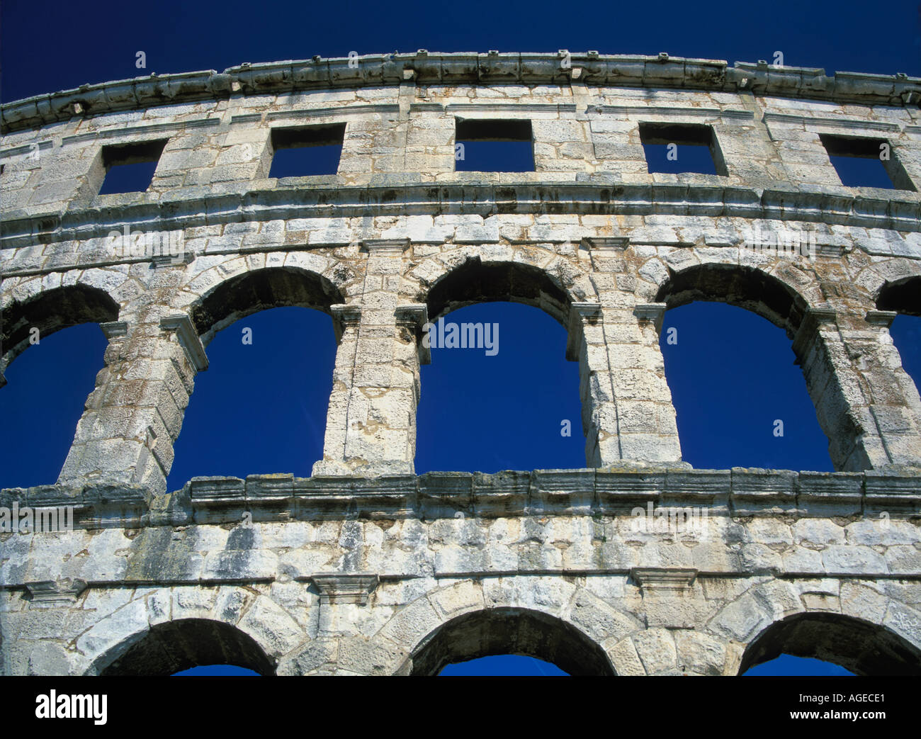 Croatia, Istria, Pula, Pula Arena, Roman Amphitheatre Stock Photo