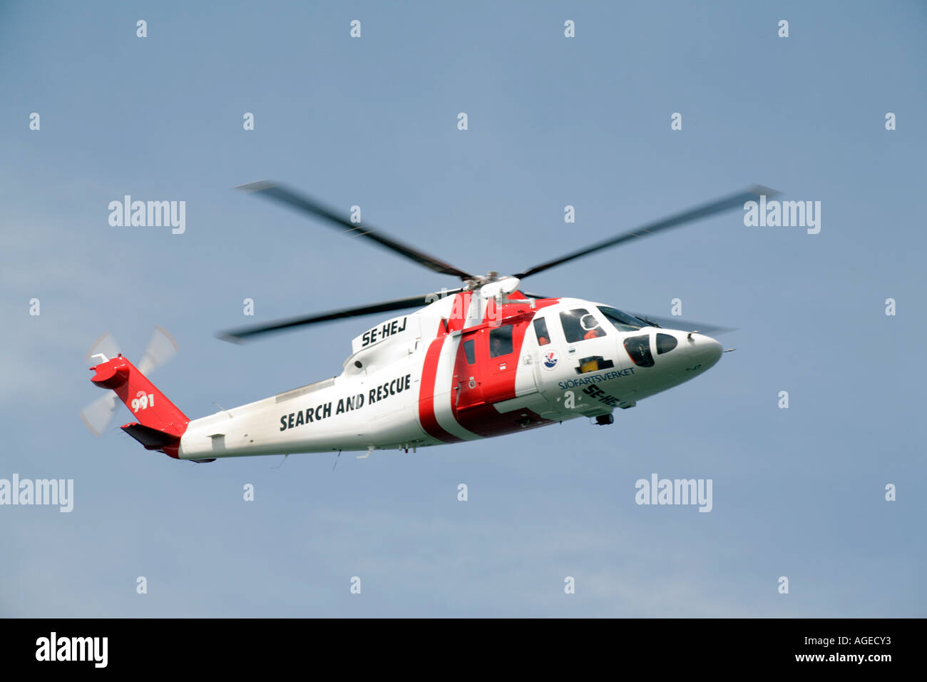 Search And Rescue Helicopter Belonging To Swedish Maritime Search And Rescue Helicopter Belonging To Swedish Maritime