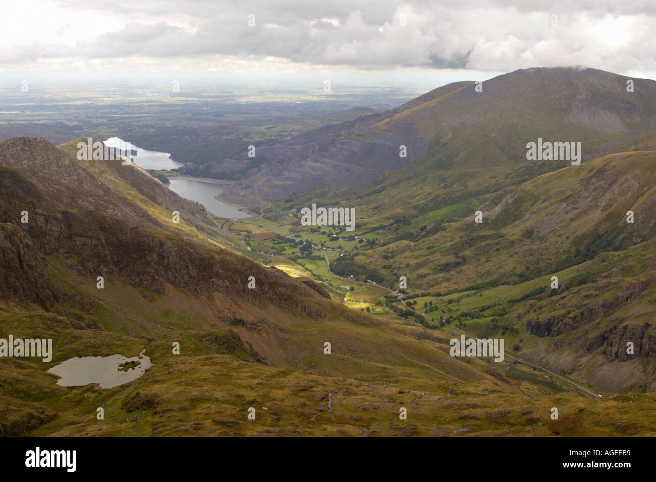 Llanberis Pass Viewed From The Pyg Track Route To Snowdon Via Crib