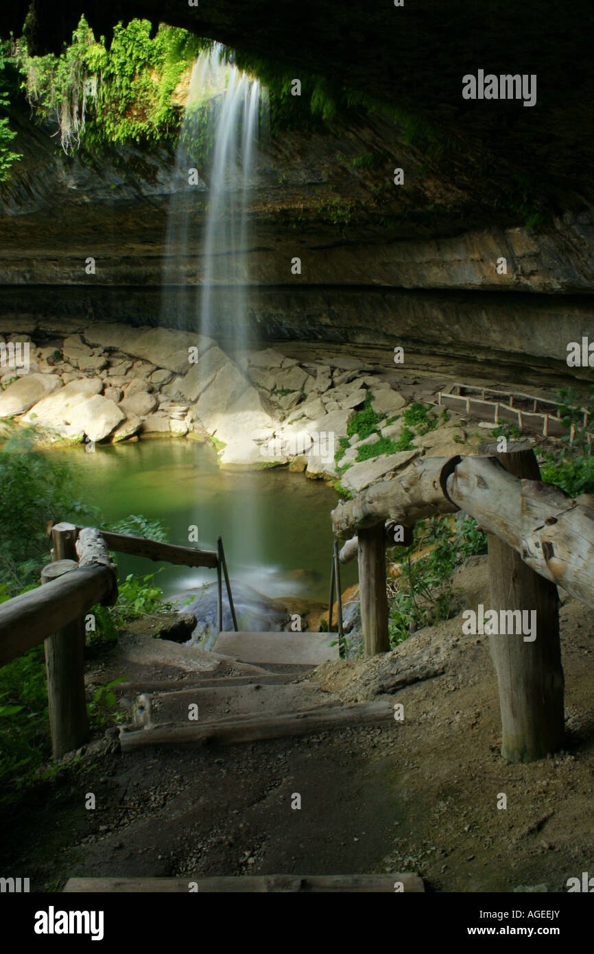 The Waterfall at Hamilton Pool Preserve near Austin, Texas Stock Photo