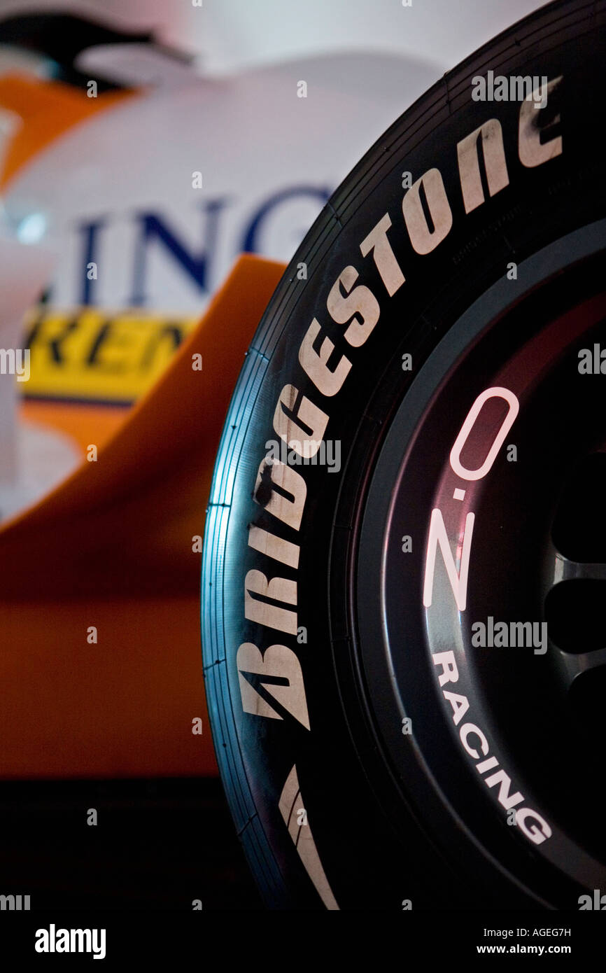Bridgestone tyres on Renault Formula One car Stock Photo