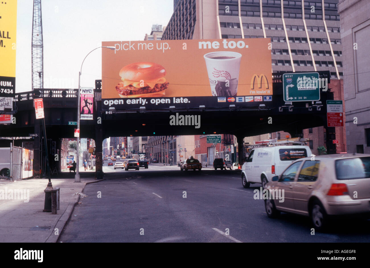 A billboard for McDonald s advertising their breakfast on the High Line ...