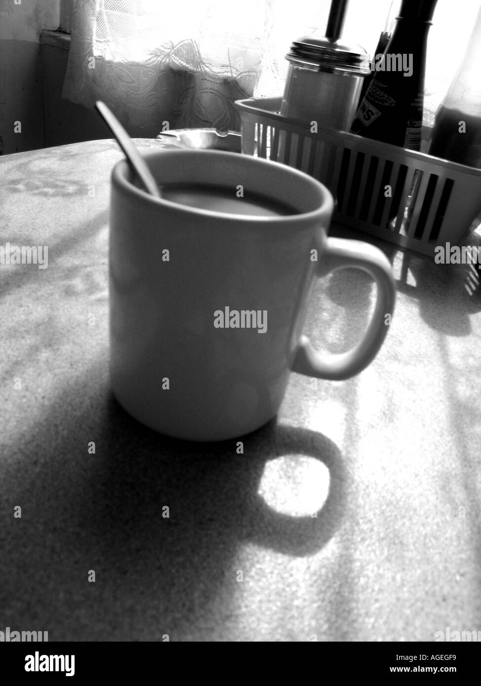tea cup in cheap cafe Stock Photo