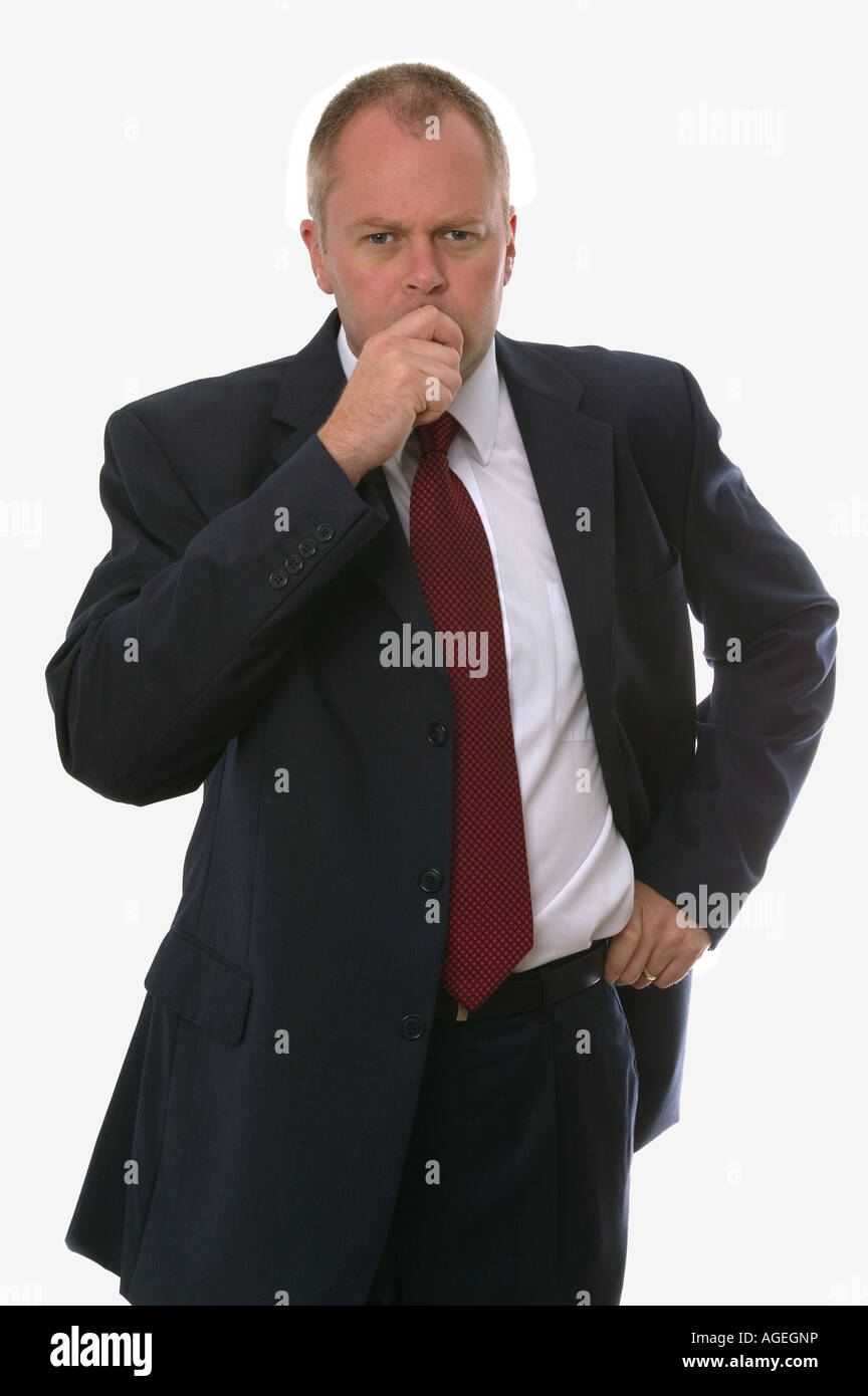 Businessman in a thinking pose Stock Photo