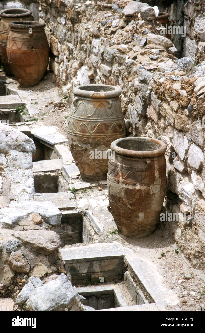 'Knossos' part of the ruins of the Palace of King Minos ,Crete Greece Stock Photo