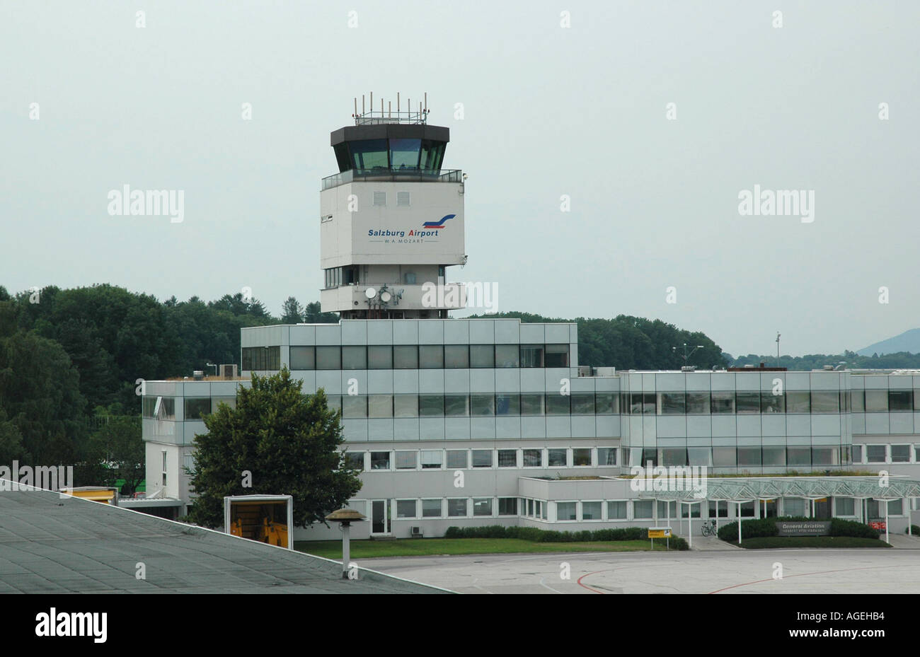 Saltzburg airport control tower Stock Photo