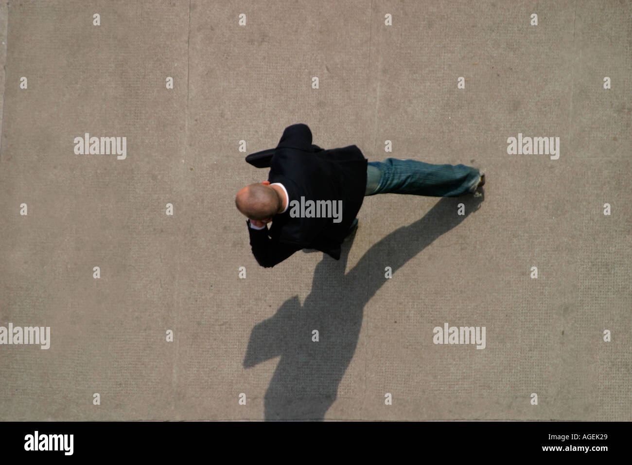 Overhead birds eye view of pedestrian on city street Stock Photo - Alamy