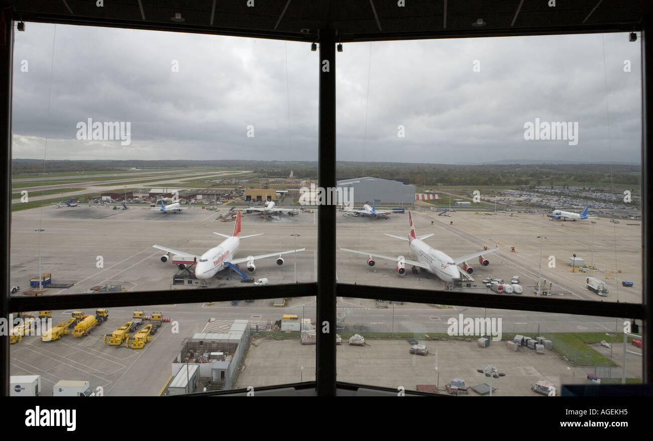 View from Air Traffic Control Tower , Gatwick Airport, England Stock Photo  - Alamy