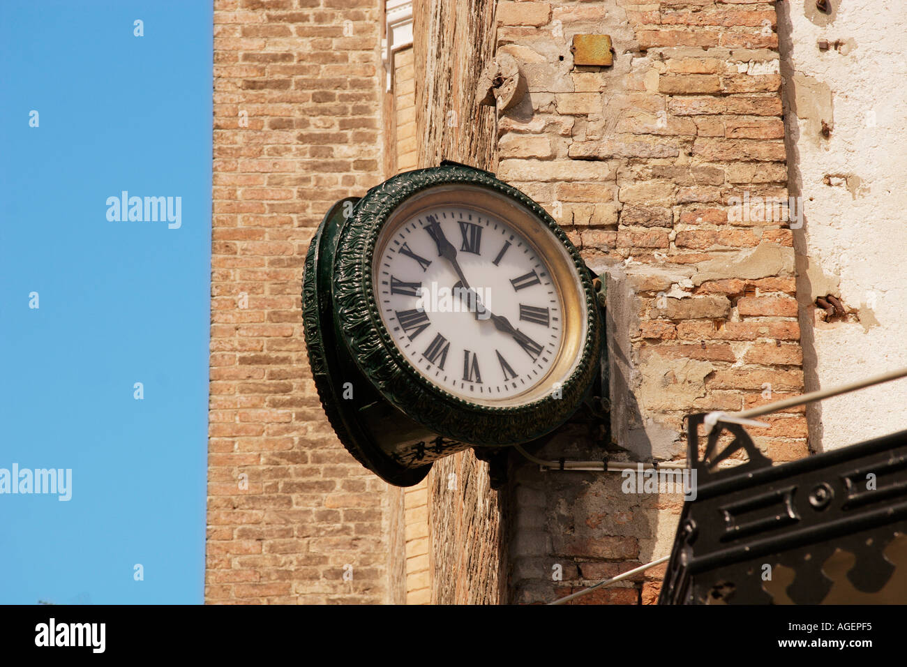 clock time ancient roman number city town street Stock Photo Alamy