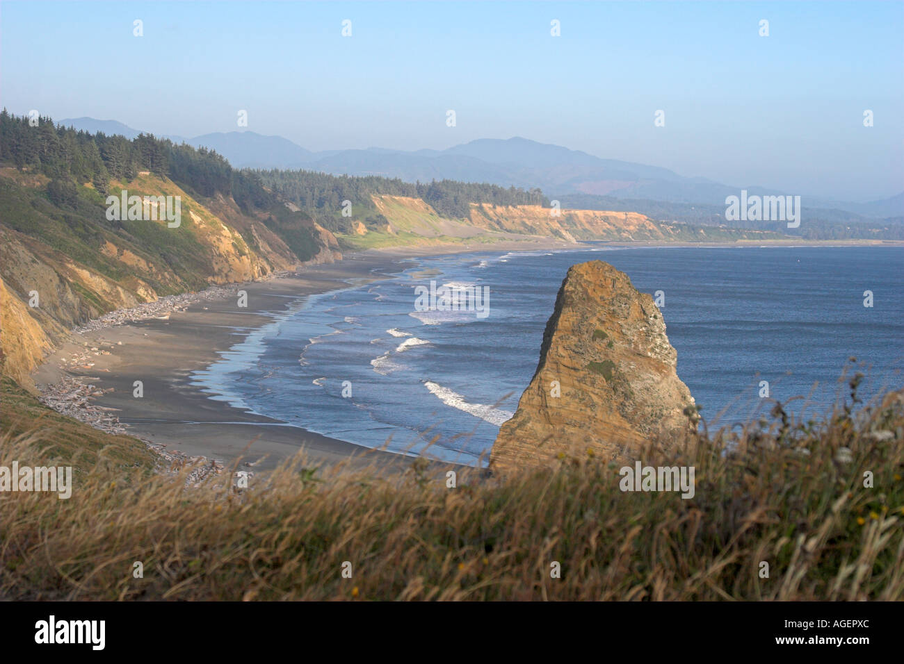 Early evening color at Cape Blanco Oregon Stock Photo Alamy
