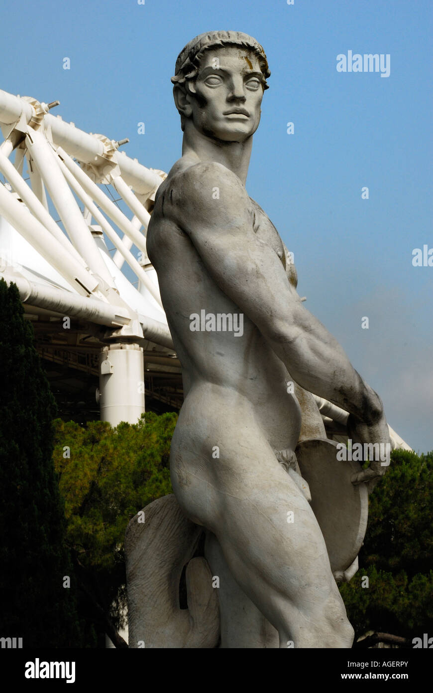 Marble statue in the Stadio dei Marmi - Rome - Italy Stock Photo - Alamy