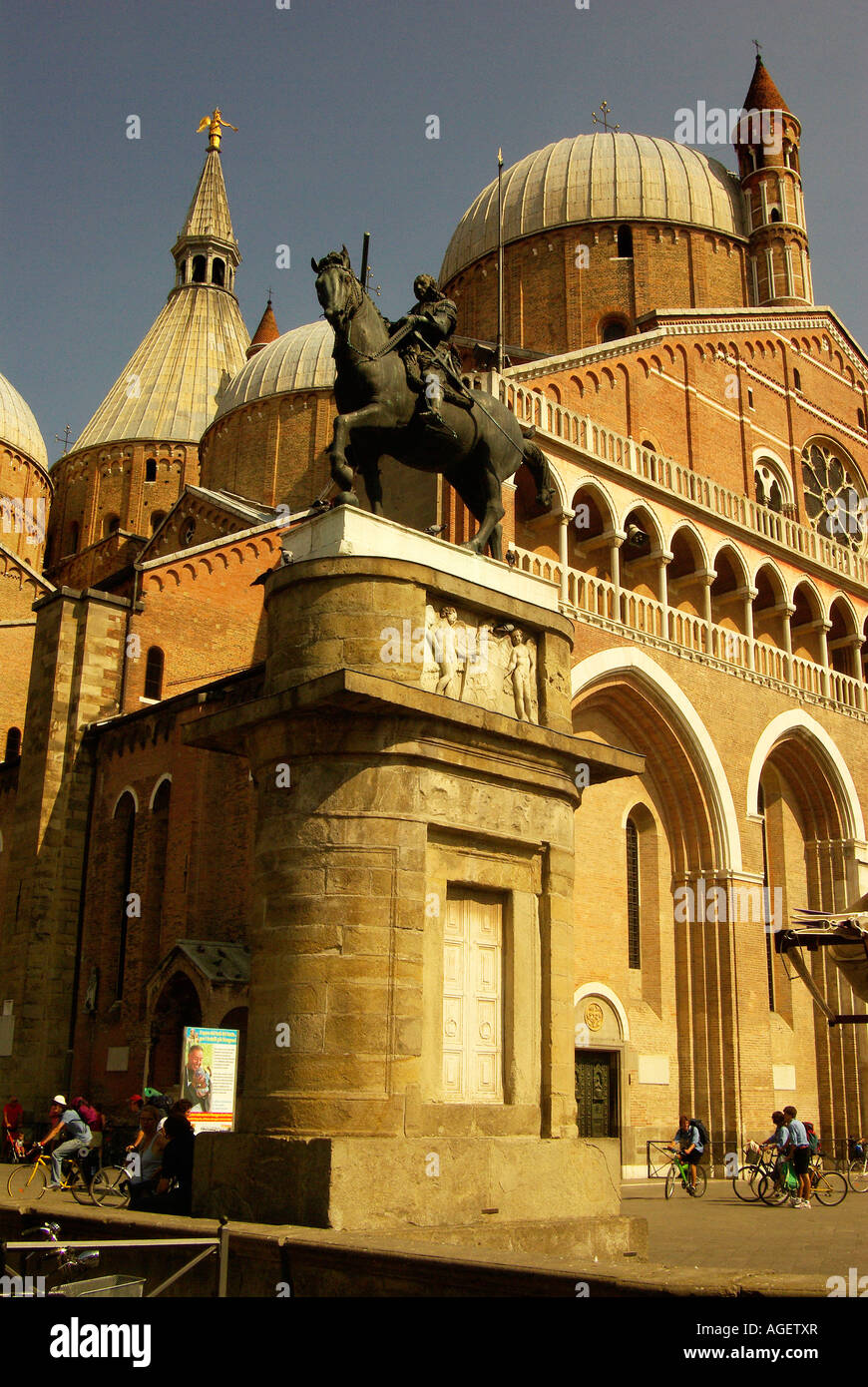 Padua (Padova) Italy, Donatello's monument to Gattamelata in front of the Basilica of Saint Anthony Stock Photo