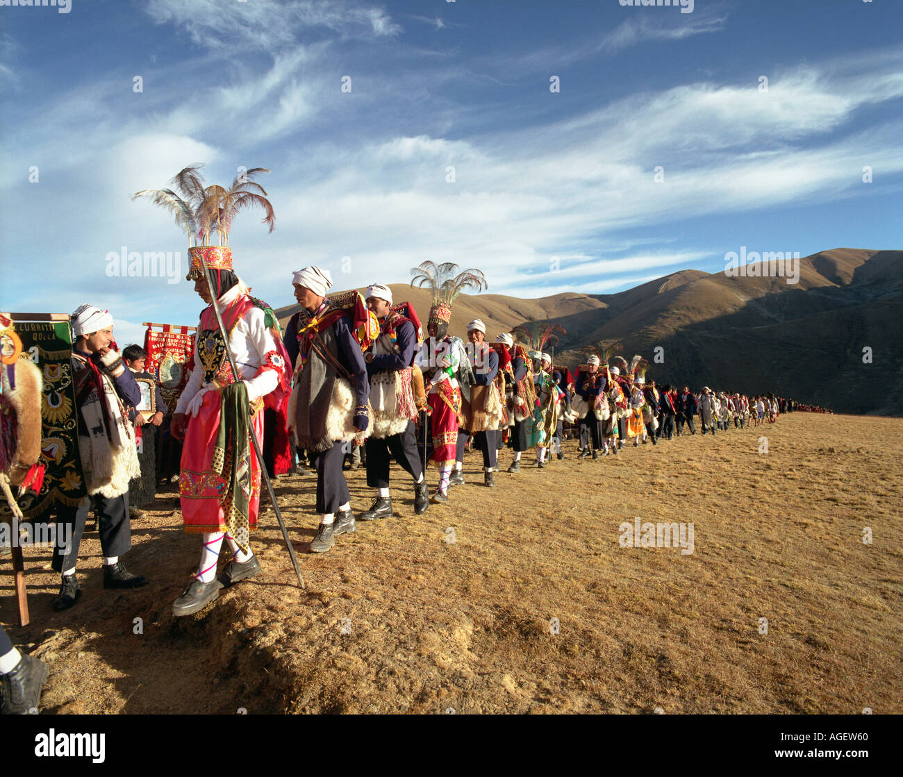 Festival De Qoylluriti in the mountains of Peru, South America Stock Photo