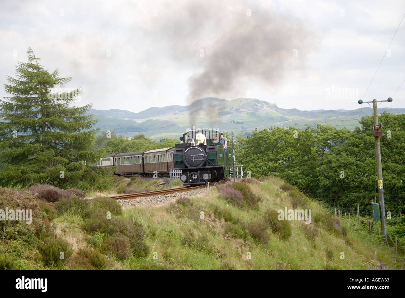 Steam Train leaving Dduallt station on route to Blaenau Ffestiniog