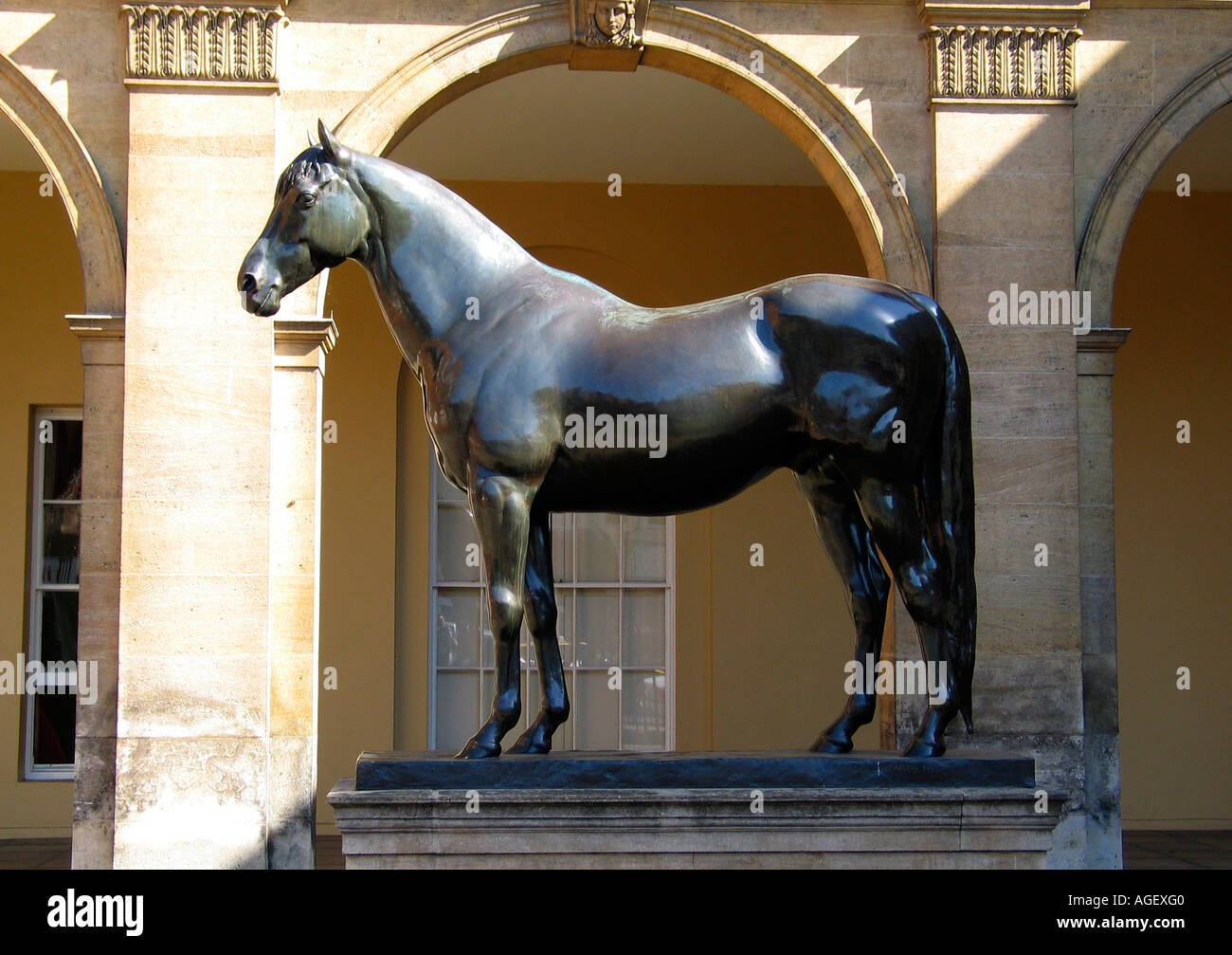 Life sized statue of racehorse Hyperion in Newmarket UK Stock Photo