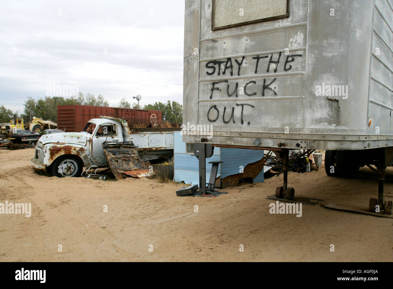 abandoned cars in the arizona desert junk yard Stock Photo Alamy