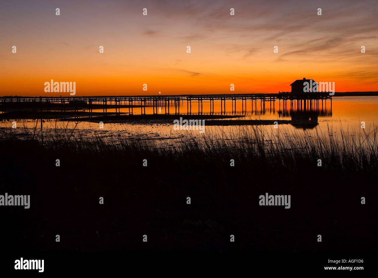 Chincoteague bay at sunset Chincoteague Virginia Stock Photo Alamy