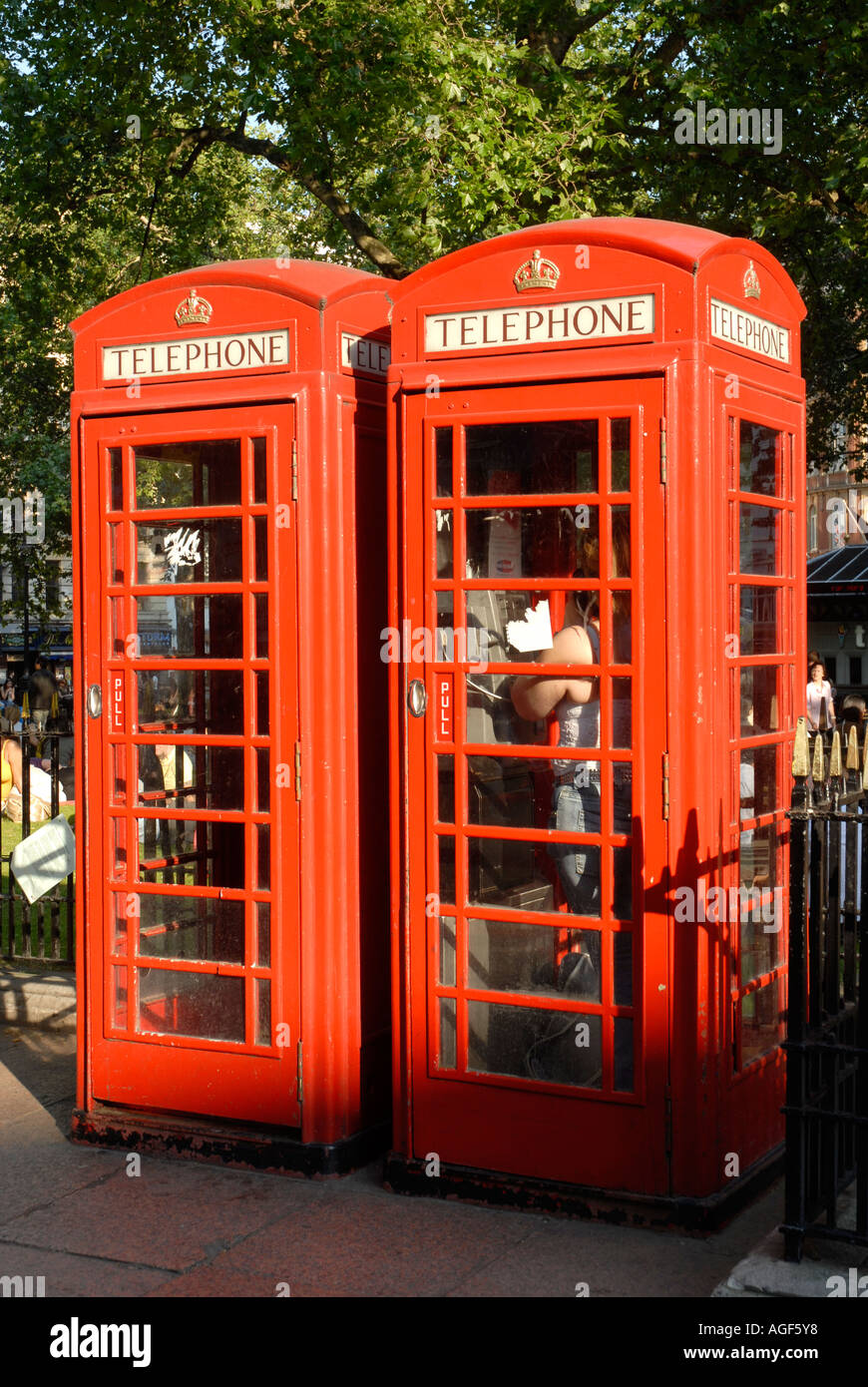 British red telephone box London Stock Photo Alamy