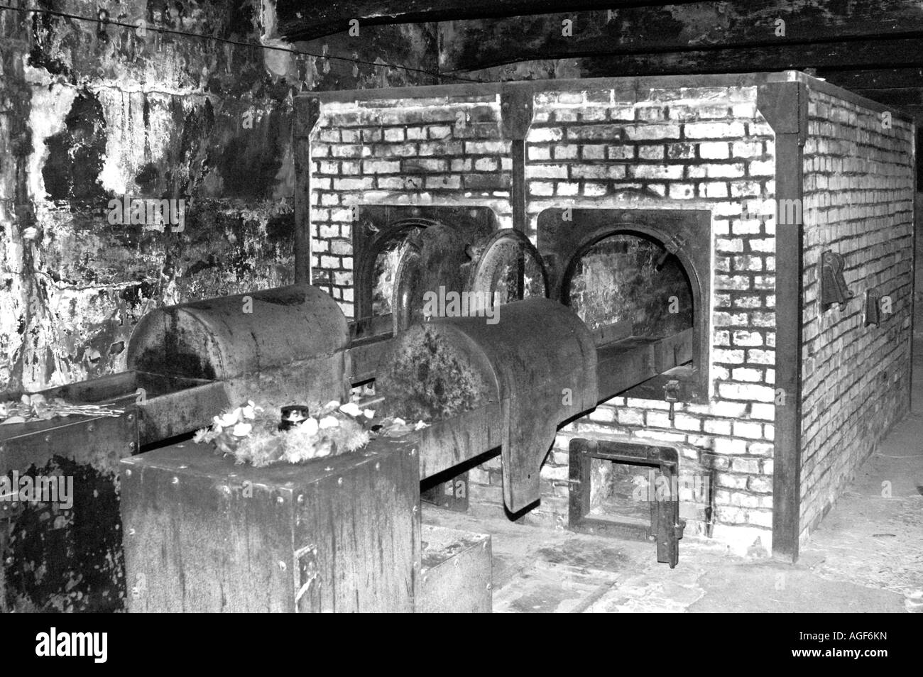 Gas chambers in Nazi Concentration Camp in Auschwitz Birkenau, Oswiecim Poland Stock Photo