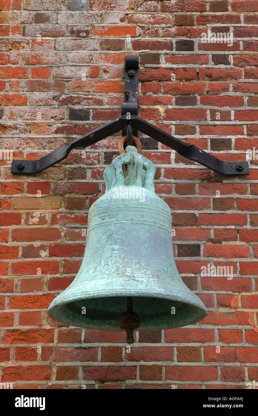 Very old bronze 17th century bell Stock Photo
