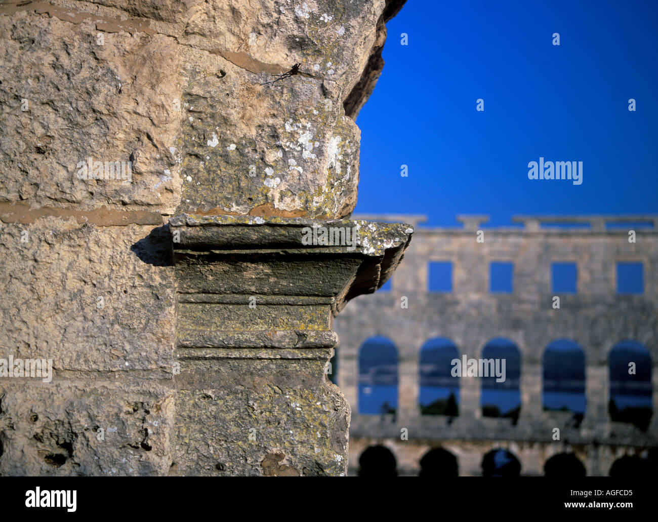 Croatia Istria Pula Roman Amphitheatre Stock Photo