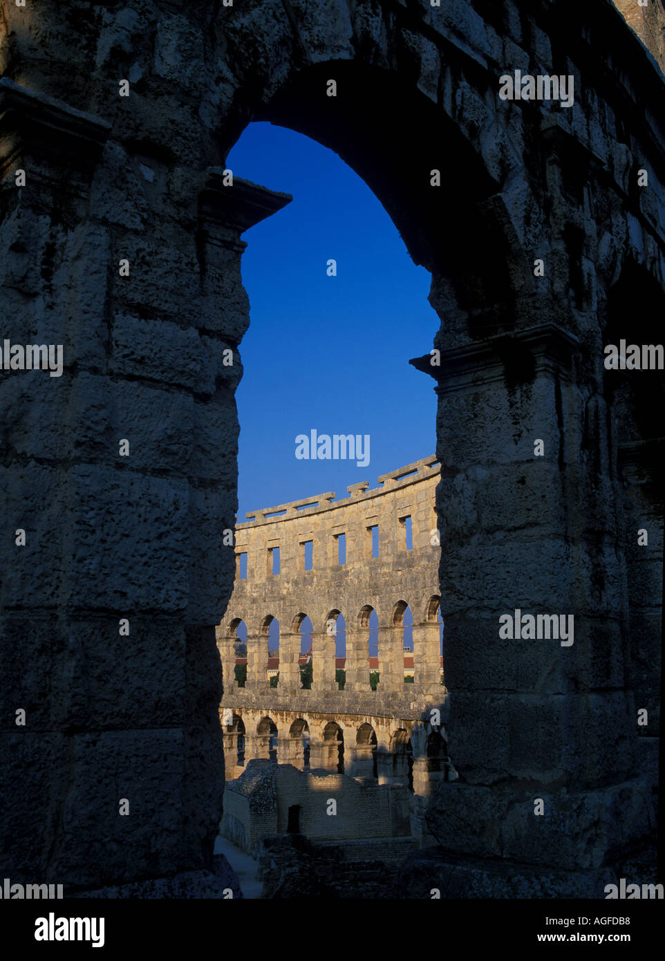 Croatia, Istria, Pula, Pula Arena, Roman Amphitheatre Stock Photo