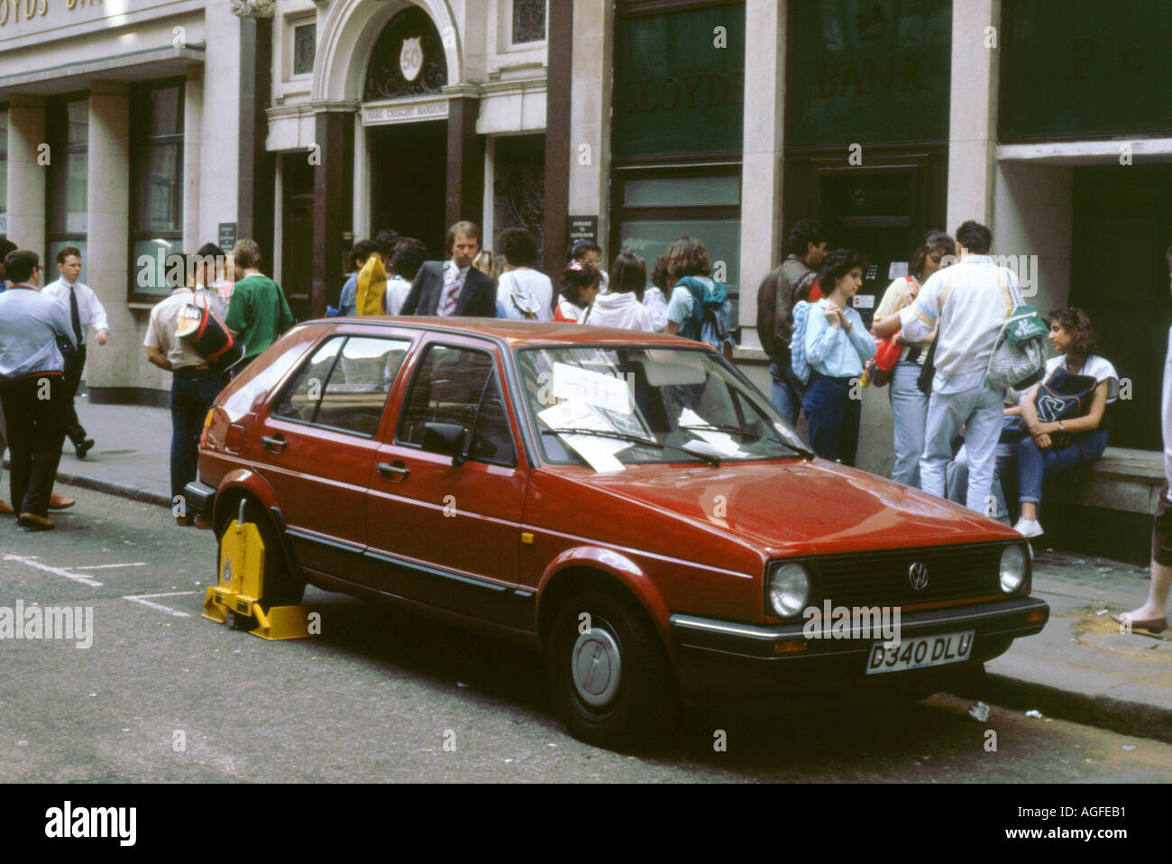 VW Golf Clamped Stock Photo