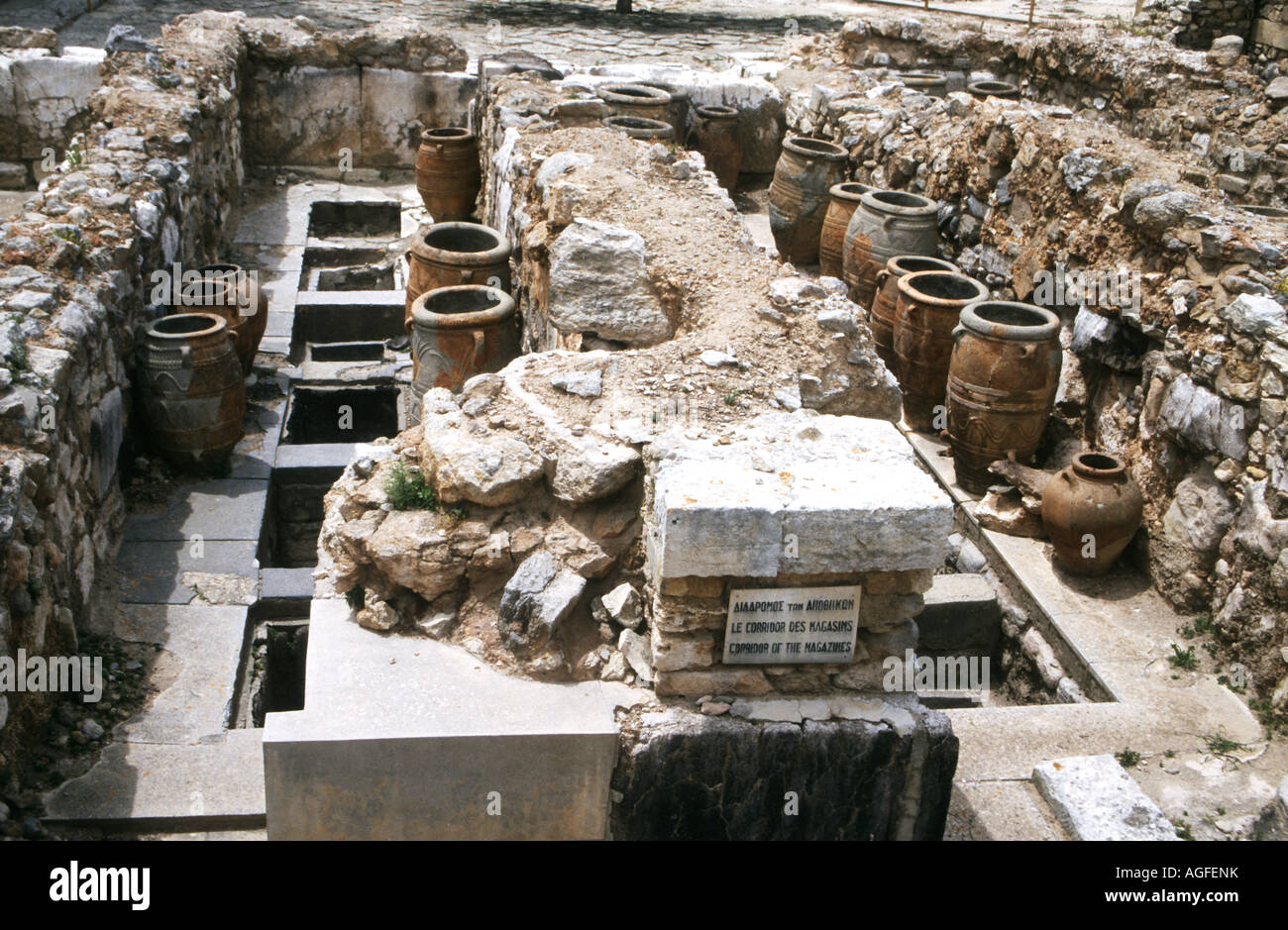 'Knossos' part of the ruins of the Palace of King Minos ,Crete Greece Stock Photo