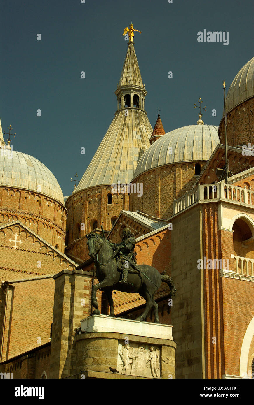 Padua (Padova) Italy, Donatello's monument to Gattamelata in front of the Basilica of Saint Anthony Stock Photo