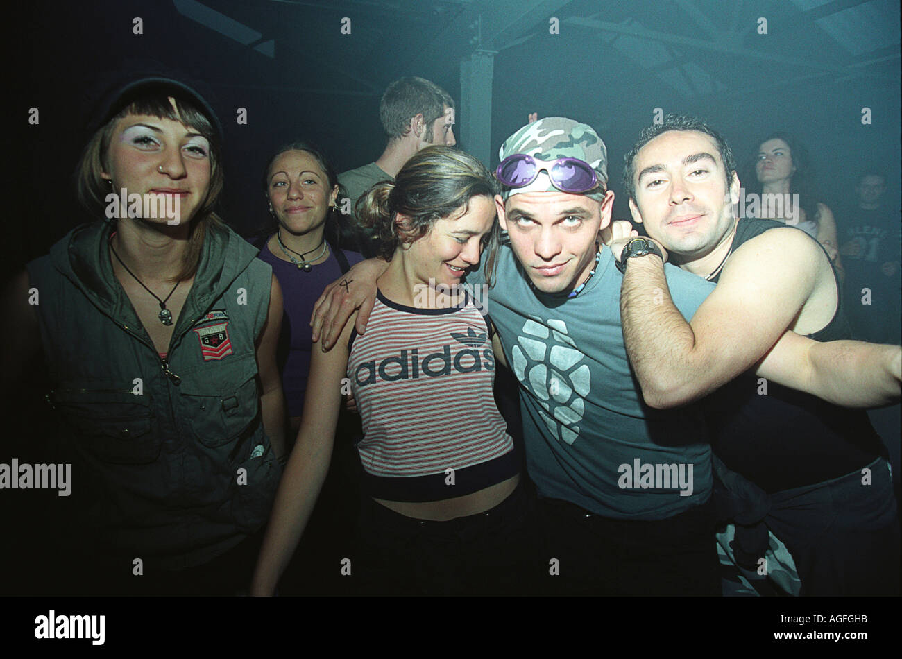 Group hug an Illedal rave Stock Photo - Alamy