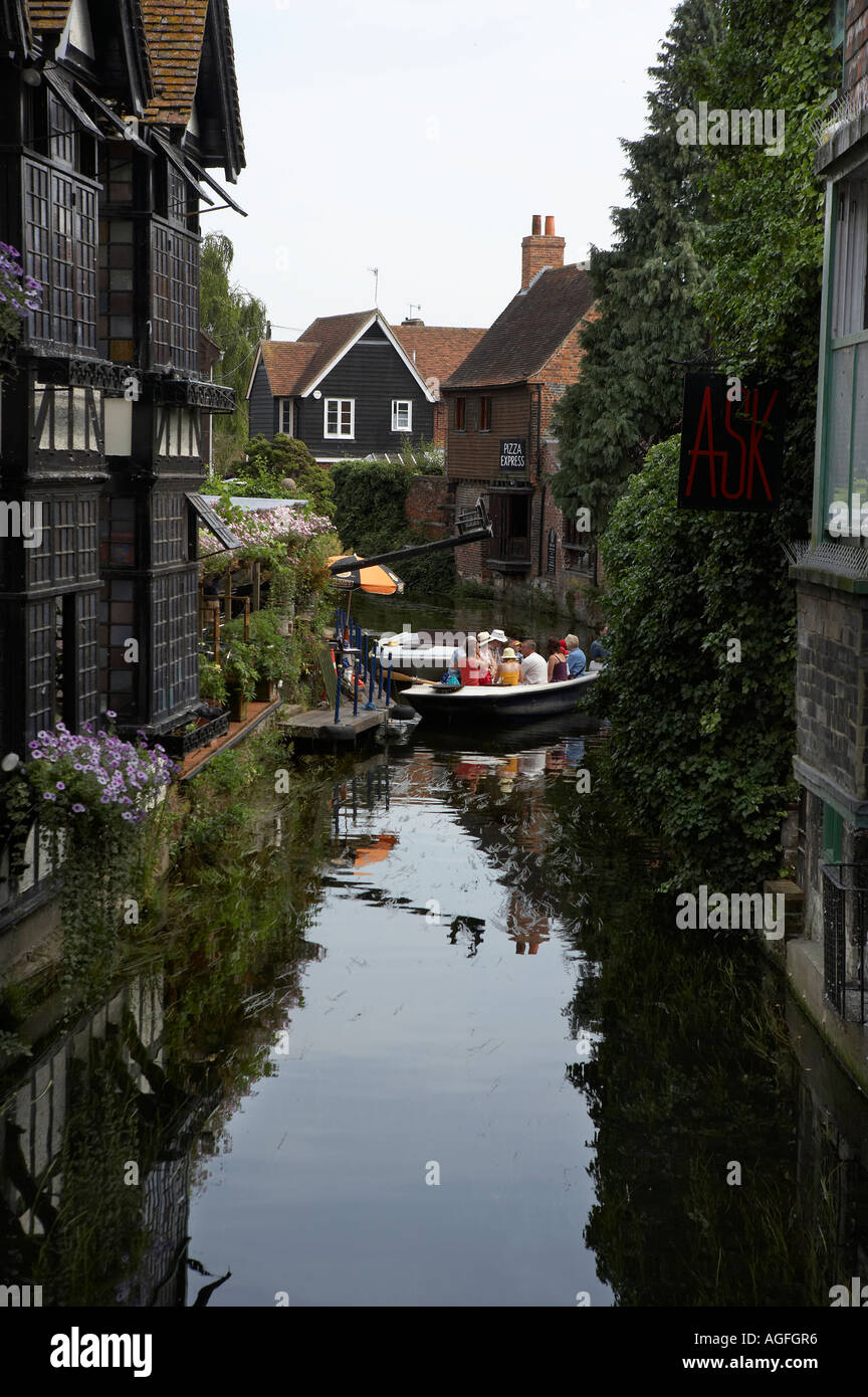 THE OLD WEAVERS HOUSE AND BRANCH OF RIVER STOUR WITH ROWING BOATS