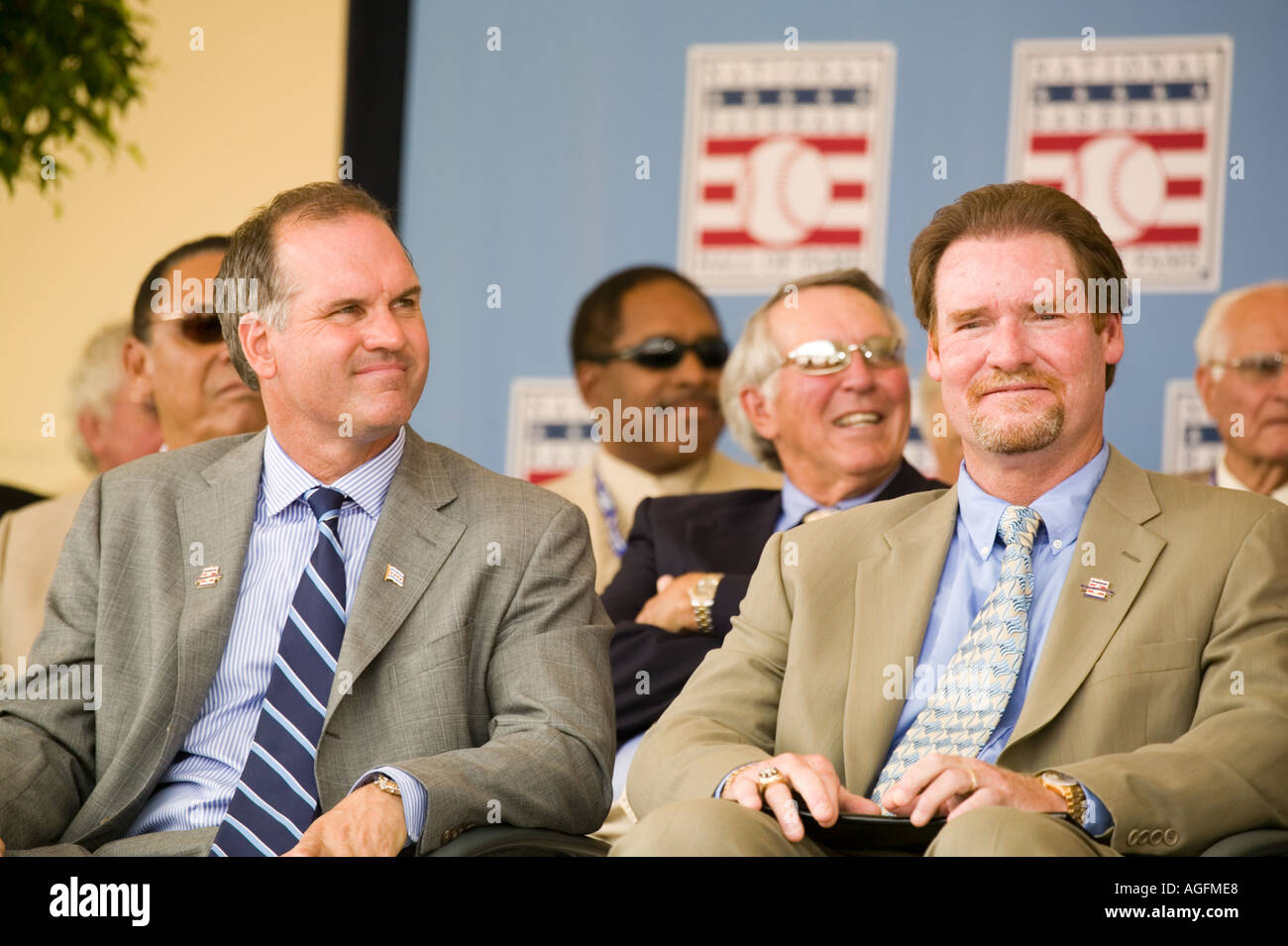 Wade Boggs and Ryne Sandberg at Induction Ceremony 2005 Baseball Hall ...