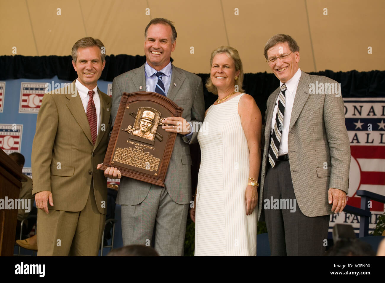 Ryne Sandberg inducted into Baseball Hall of Fame Cooperstown New York 2005  Stock Photo - Alamy