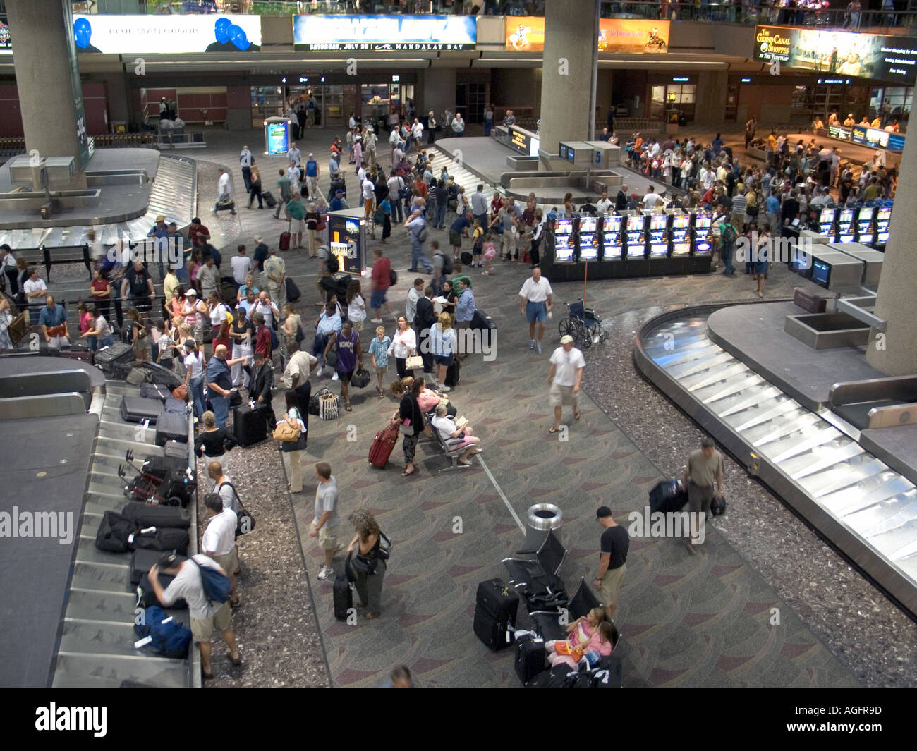 View of baggage claim area in the Las Vegas Airport in Nevada Stock