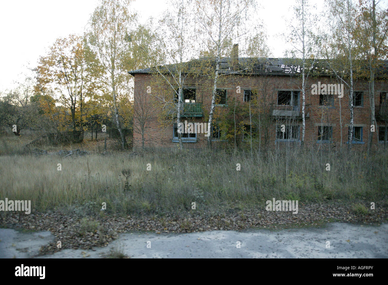 abandoned apartment buildings chernobyl exclusion zone Stock Photo