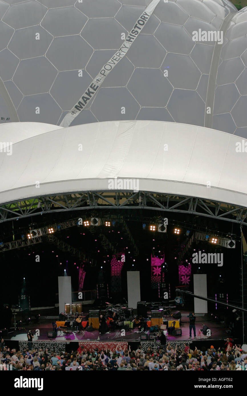 at the Live 8 concert held at the Eden Project Cornwall England