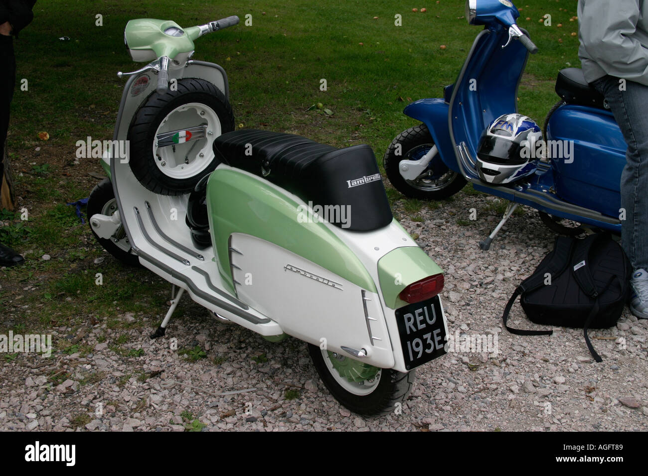 Lambretta at scooter rally held at Double Locks pub Exeter England Old