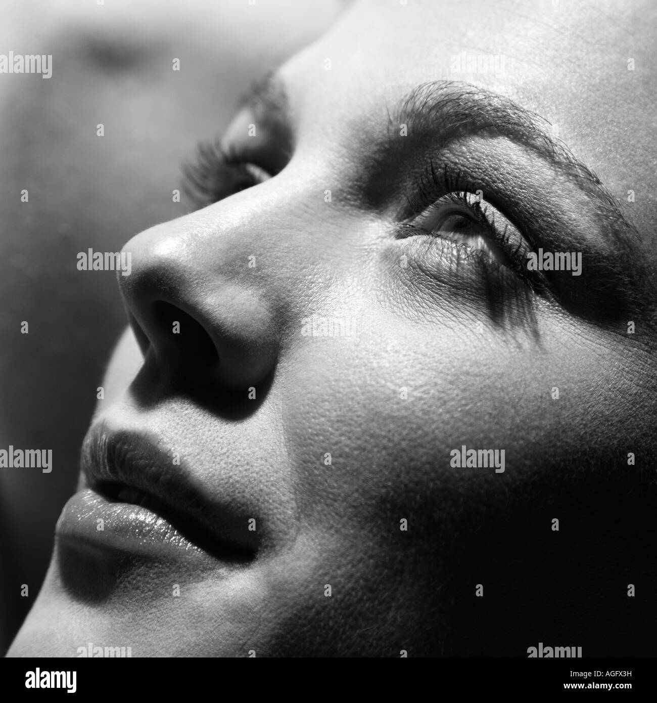 Side headshot Black and White Stock