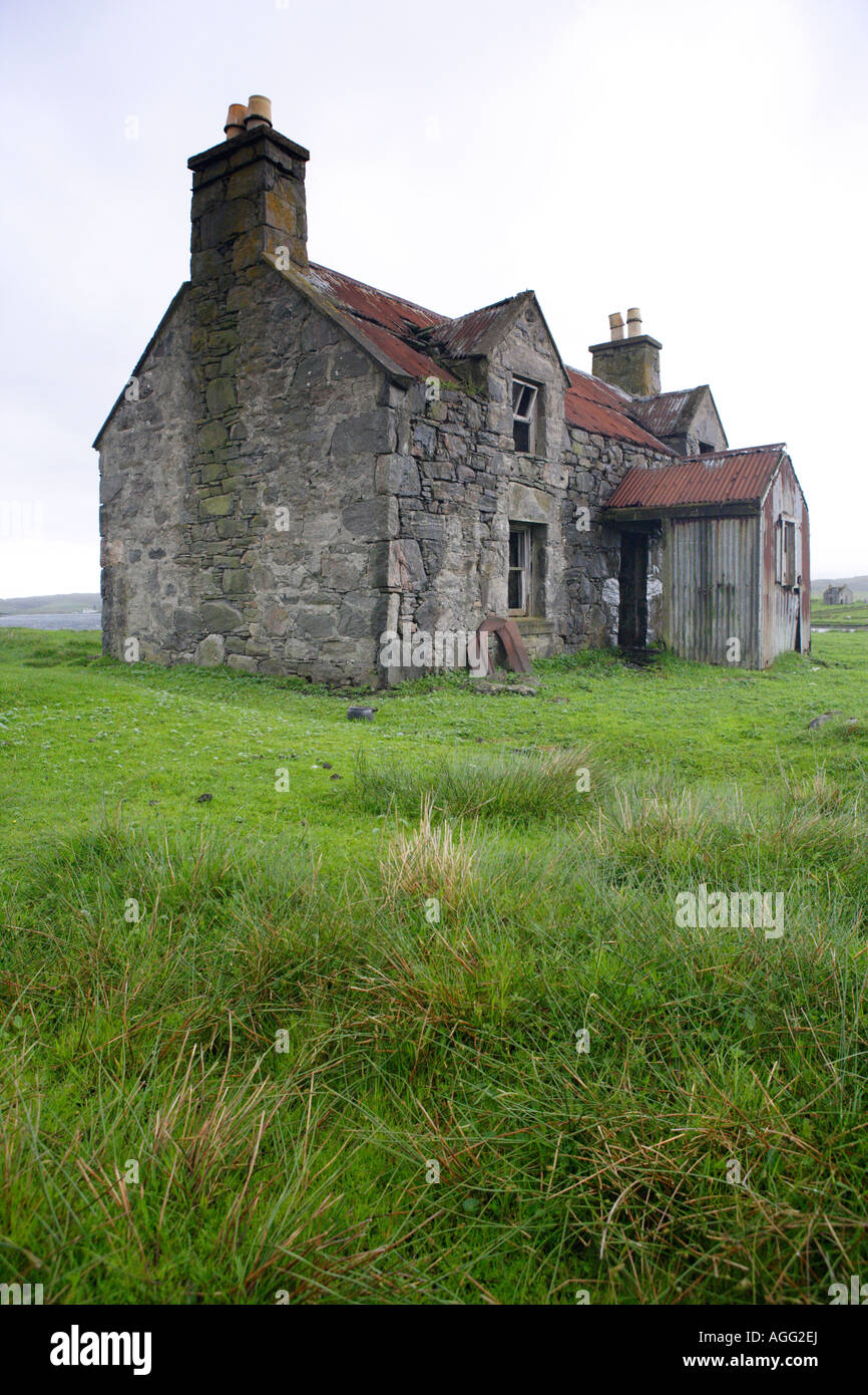Abandoned Stone House, Isle Of Lewis, Western Isles, Scotland, UK Stock