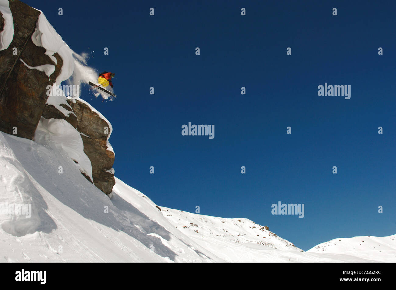skiing over rocks, France Stock Photo - Alamy