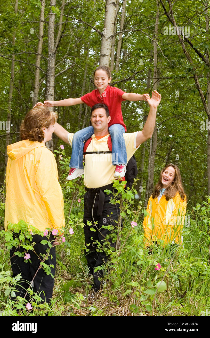 Family Having Fun Ak Botanical Garden Sc Summer Anchorage Stock