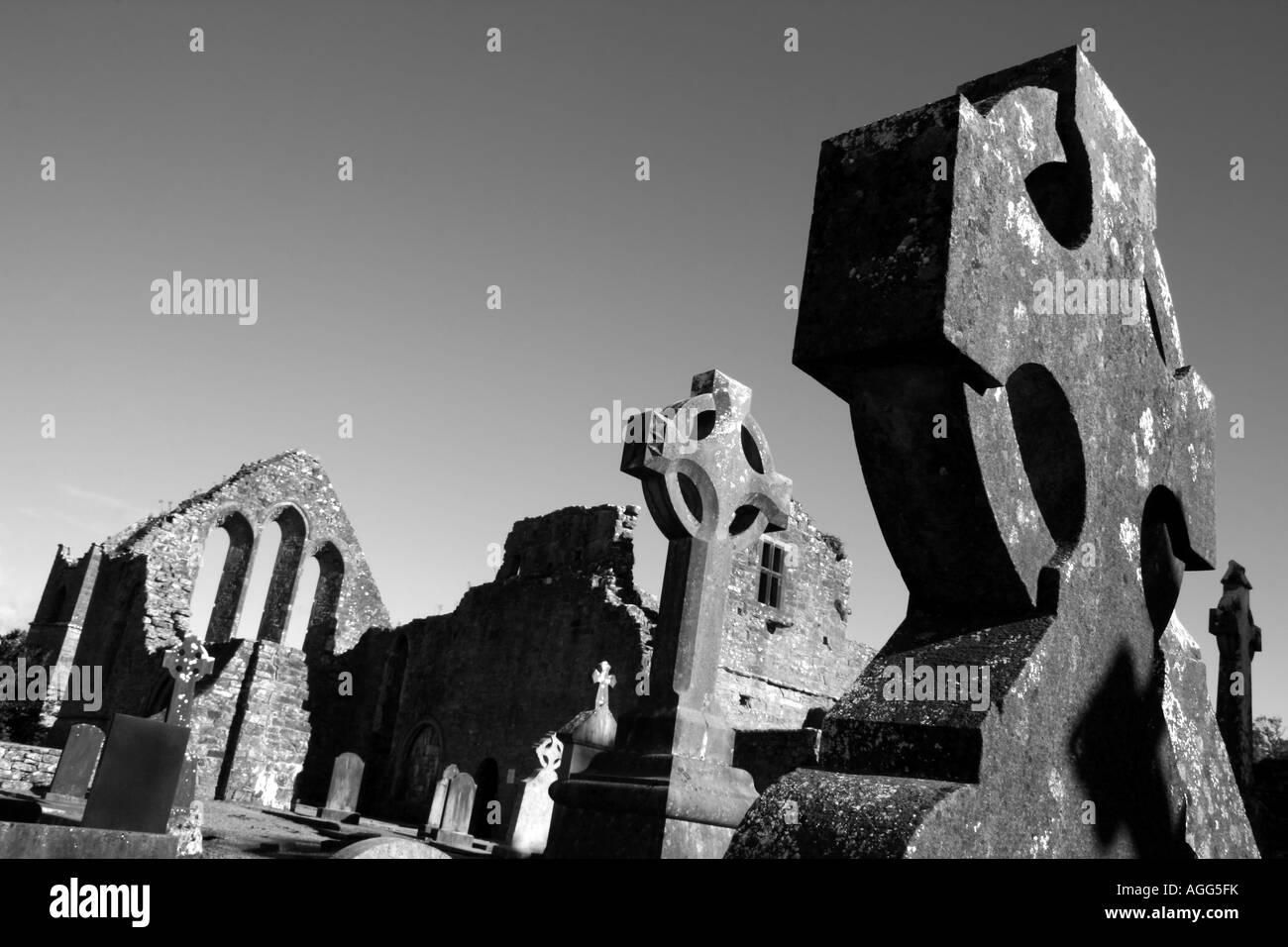 Cong Abbey and graveyard, County Mayo, Ireland Stock Photo