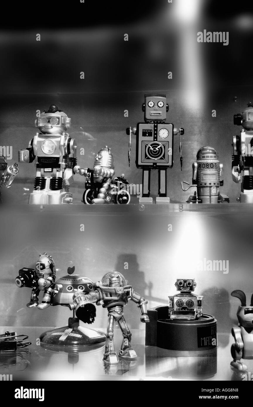 Toy Robot Black and White Stock Photos & Images - Alamy