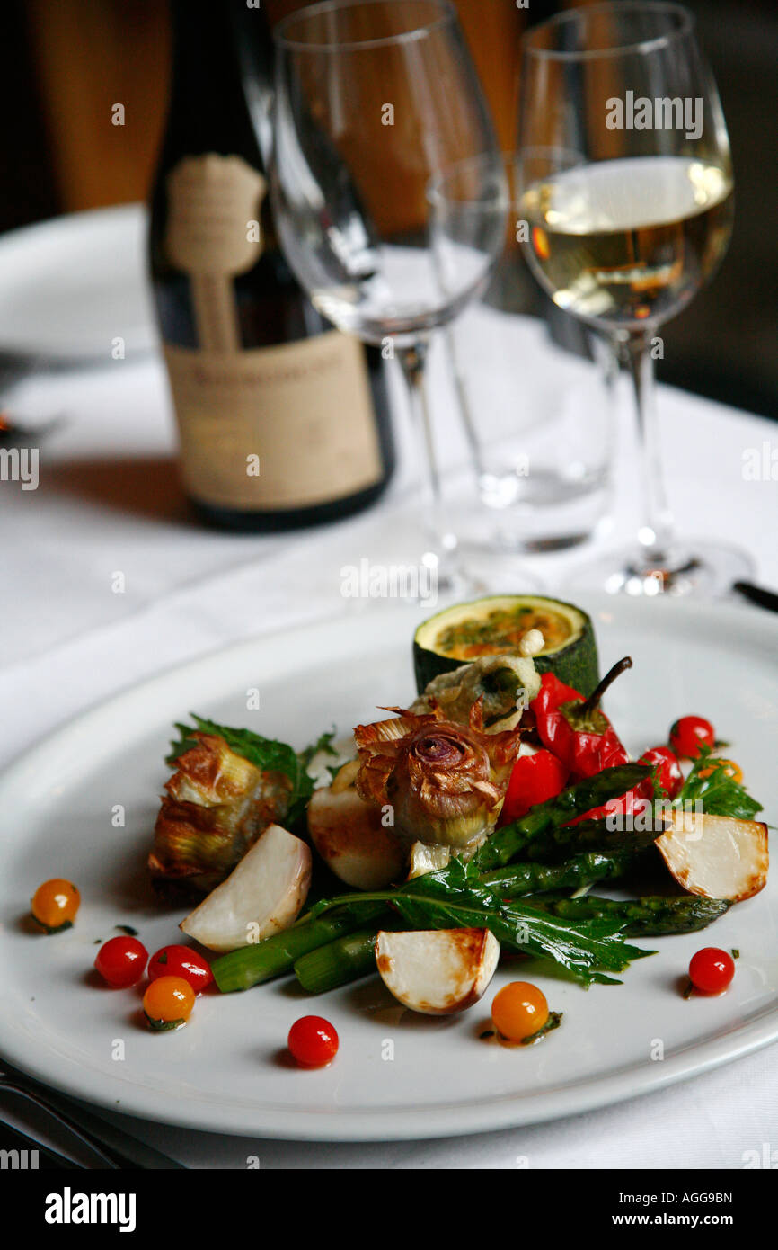 Vegetable dish at Fifteen restaurant Jamie Oliver new restaurant in the