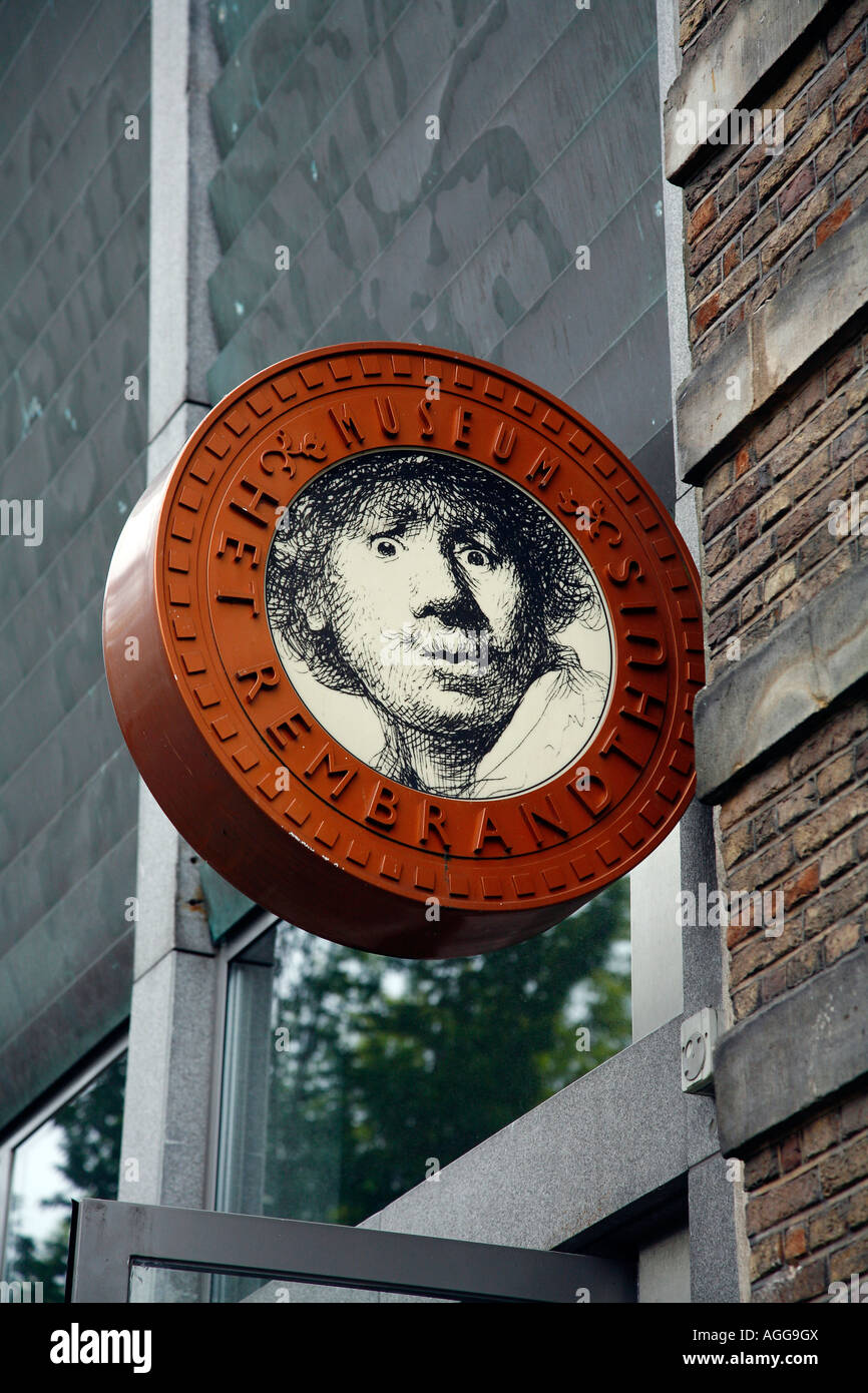 Rembrandt house sign Amsterdam Holland Stock Photo