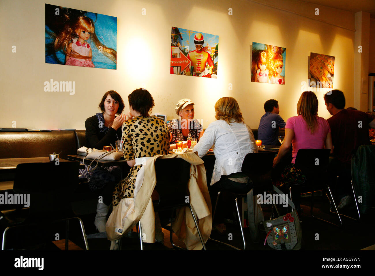 People at Wolvenstraat 23 restaurant Jordaan area Amsterdam Holland Stock Photo