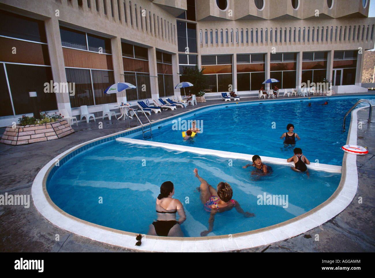 Sharjah UAE Oceanic Hotel Khor Fakkan Swimming Pool Stock Photo Alamy