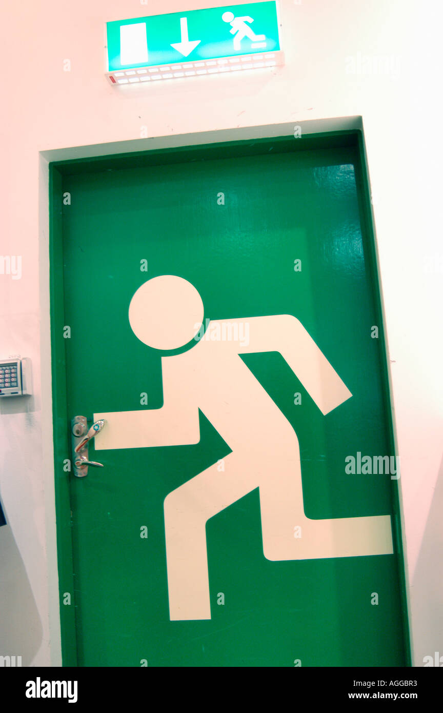 fire exit door, Sweden Stock Photo