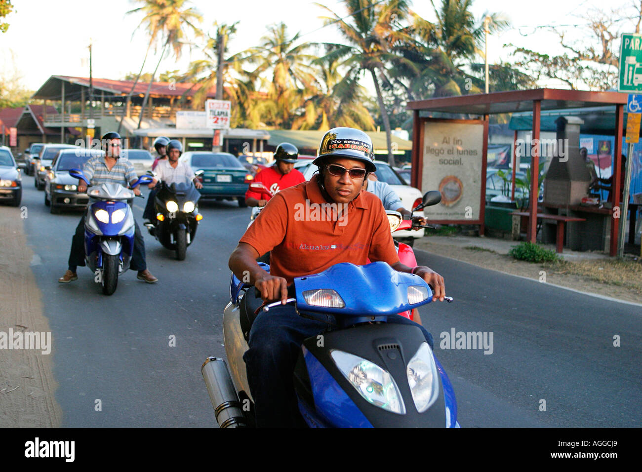 Motorbikes at Pinones Puerto Rico Stock Photo
