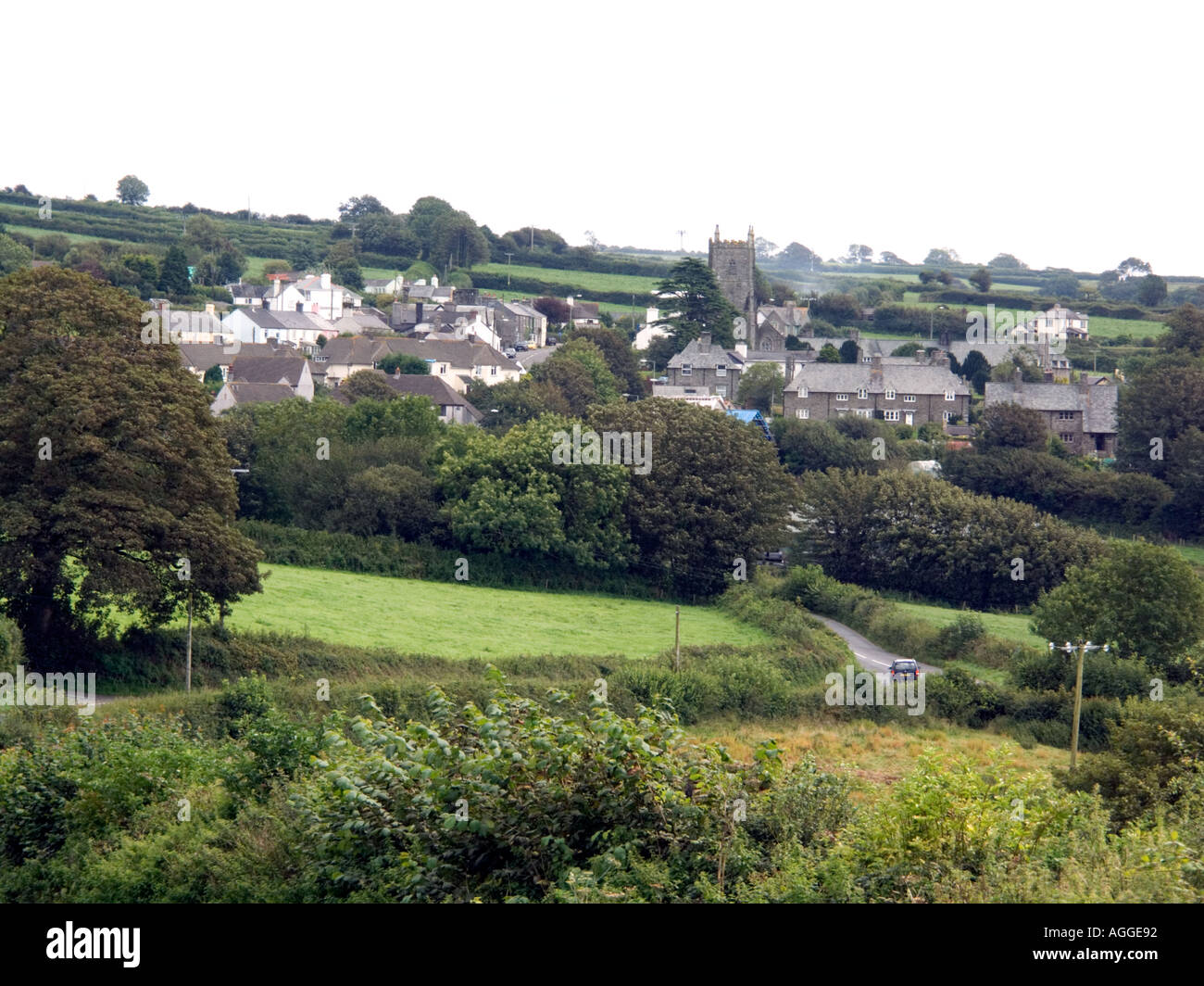 Typical Cornish village near Launceston Cornwall Kernow England Great
